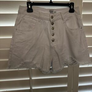 Princess Polly Ivory Buttoned Jean Shorts